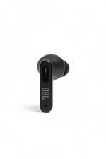 Écouteur droit noir JBL Tune Flex 2 – Vue face logo JBL