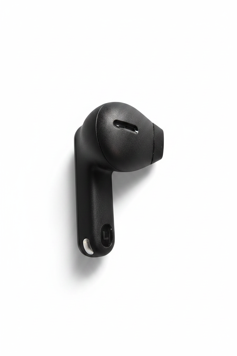 Écouteur gauche noir JBL Tune Flex 2 – Vue profil fond blanc studio